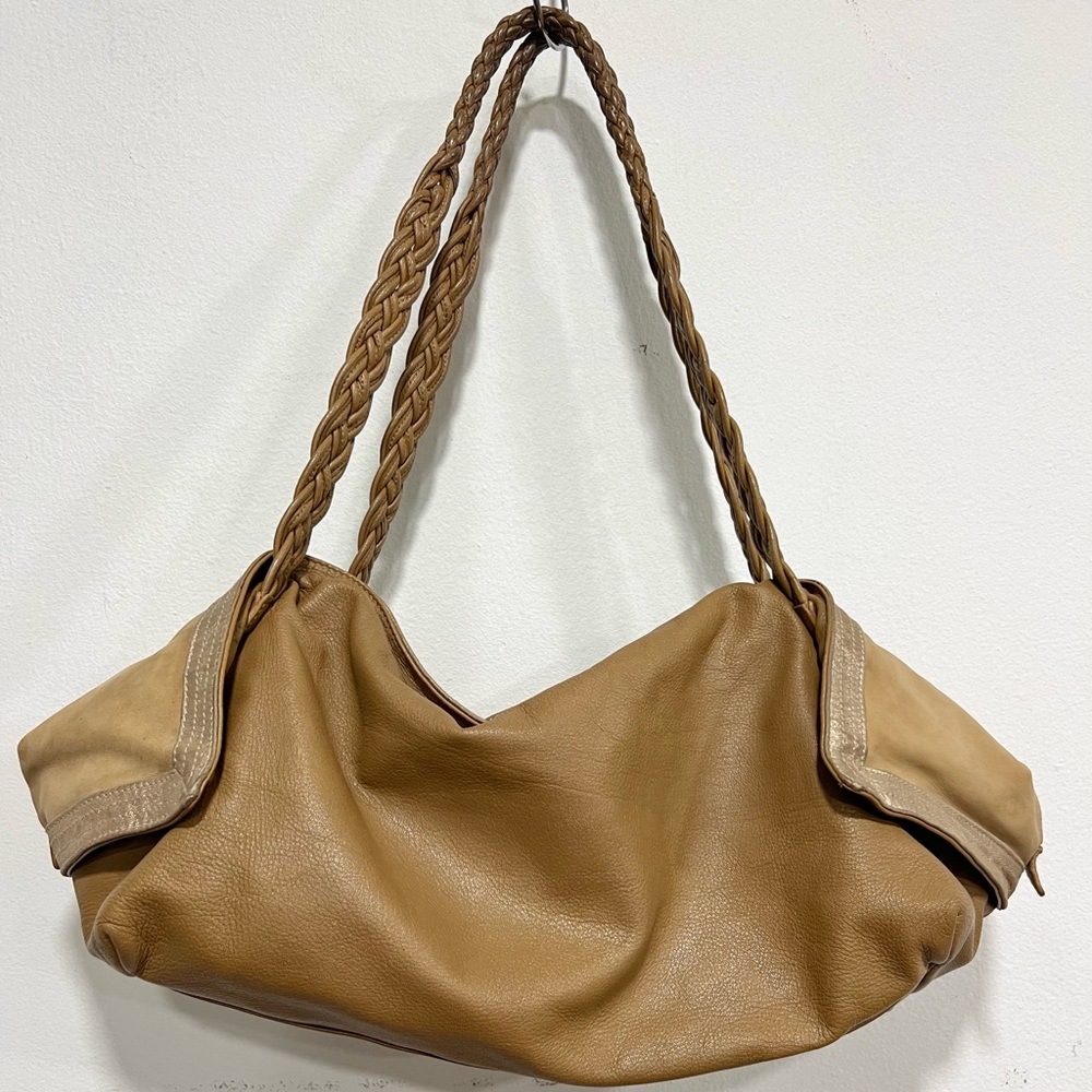 Salvatore Ferragamo Tan Leather Shoulder Bag